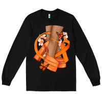 Black Kidney Cancer diva orange ribbon Long Sleeve Tee - NancyCooperArtShop