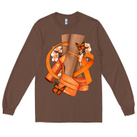 Chestnut Kidney Cancer diva orange ribbon Long Sleeve Tee - NancyCooperArtShop
