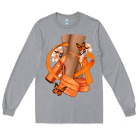 Heather Grey Kidney Cancer diva orange ribbon Long Sleeve Tee - NancyCooperArtShop