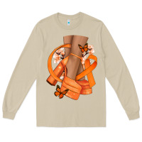 Mushroom Kidney Cancer diva orange ribbon Long Sleeve Tee - NancyCooperArtShop