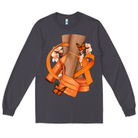 Smoke Kidney Cancer diva orange ribbon Long Sleeve Tee - NancyCooperArtShop