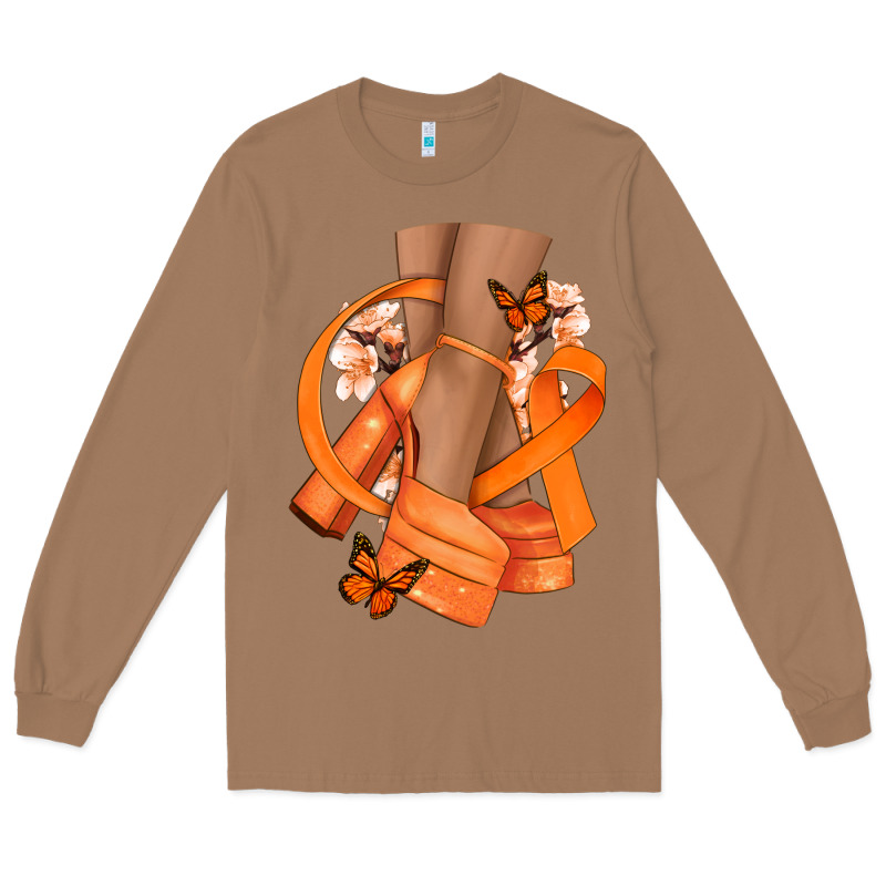 Kidney Cancer Diva Orange Ribbon Long Sleeve Tee by NancyCooperArtShop | Teevron