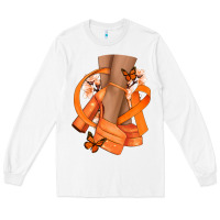 White Kidney Cancer diva orange ribbon Long Sleeve Tee - NancyCooperArtShop
