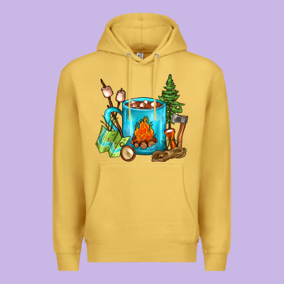 Camping Coffee Premium Hoodie Designed By Fadigitalartstudio