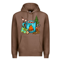 Chestnut Camping Coffee Premium Hoodie - FaDigitalArtStudio