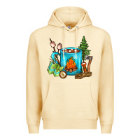 Pina Colada Camping Coffee Premium Hoodie - FaDigitalArtStudio