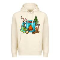 Sandshell Camping Coffee Premium Hoodie - FaDigitalArtStudio