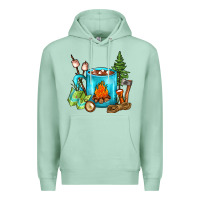 Seafoam Camping Coffee Premium Hoodie - FaDigitalArtStudio