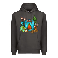 Smoke Camping Coffee Premium Hoodie - FaDigitalArtStudio