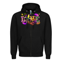 Black Love Mardi Gras Zipper Hoodie - FaDigitalArtStudio
