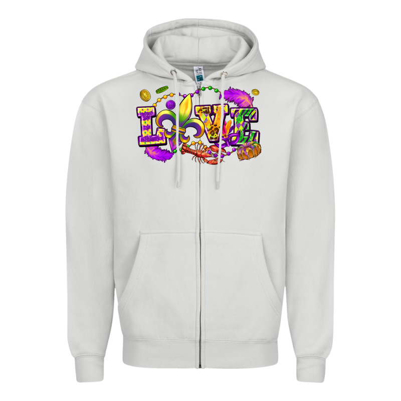 Love Mardi Gras Zipper Hoodie by FaDigitalArtStudio | Teevron