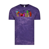 Cloud Purple Halloween Teacher Vintage Tee - RanaPortraitStore