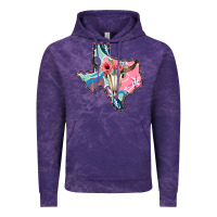 Texas Boho Bull Skull Vintage Hoodie | Teevron