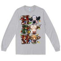 Moon Dust Ho Ho Ho Cows Long Sleeve Tee - RanaPortraitStore