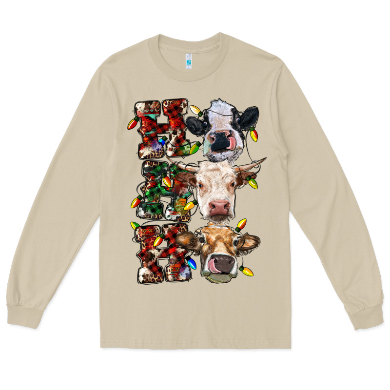Ho Ho Ho Cows Long Sleeve Tee by RanaPortraitStore | Teevron