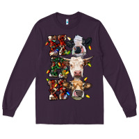 Plum Ho Ho Ho Cows Long Sleeve Tee - RanaPortraitStore