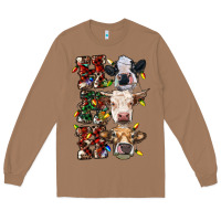 Toasted Coconut Ho Ho Ho Cows Long Sleeve Tee - RanaPortraitStore