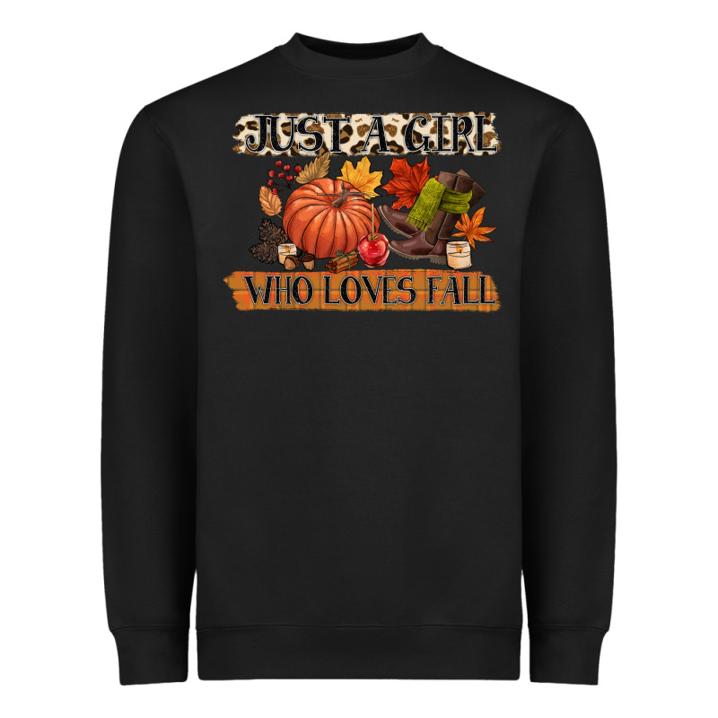 Just A Girl Who Loves Fall Heavyweight Sweatshirt by CowGirlArtShop | Teevron