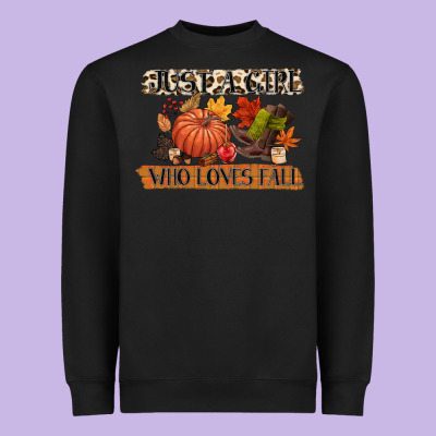 Just A Girl Who Loves Fall Heavyweight Sweatshirt Designed By Cowgirlartshop