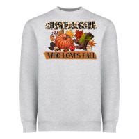Heather Grey just a girl who loves fall Heavyweight Sweatshirt - CowGirlArtShop