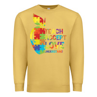 Antique Gold Autism Teach Accept Understand Love Premium Sweatshirt - CowhideDigitalArt