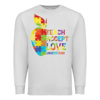 Dove Grey Autism Teach Accept Understand Love Premium Sweatshirt - CowhideDigitalArt