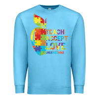 Ocean Blue Autism Teach Accept Understand Love Premium Sweatshirt - CowhideDigitalArt