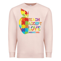 Pale Pink Autism Teach Accept Understand Love Premium Sweatshirt - CowhideDigitalArt