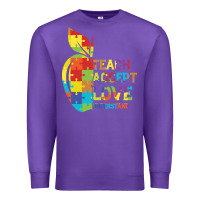 Purple Autism Teach Accept Understand Love Premium Sweatshirt - CowhideDigitalArt