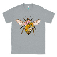 Heather Grey bee with flowers Classic Tee - Artiststas