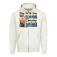 Oatmeal Heather Plan For The Day Coffee Camping Wine Frappe Coffee Zipper Hoodie - FaDigitalArtStudio