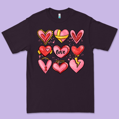 Sketch Hearts Premium Tee Designed By Maliassmallbusiness
