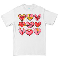 White sketch hearts Premium Tee - MaliasSmallBusiness