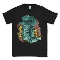 Black Turquoise Cowboy Boots Classic Tee - JahusDesignShop