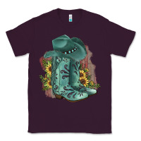 Plum Turquoise Cowboy Boots Classic Tee - JahusDesignShop