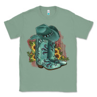 Sage Turquoise Cowboy Boots Classic Tee - JahusDesignShop