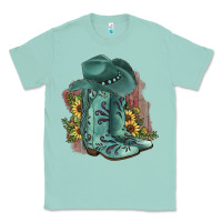 Seafoam Turquoise Cowboy Boots Classic Tee - JahusDesignShop