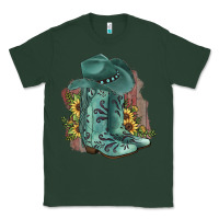 Sports Green Turquoise Cowboy Boots Classic Tee - JahusDesignShop