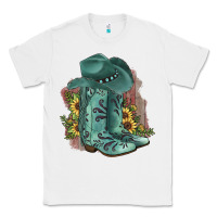 White Turquoise Cowboy Boots Classic Tee - JahusDesignShop