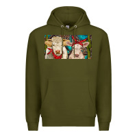 Army Green Charolais bull and calf Premium Hoodie - RanaPortraitStore