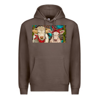 Coffee Charolais bull and calf Premium Hoodie - RanaPortraitStore