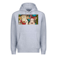 Heather Grey Charolais bull and calf Premium Hoodie - RanaPortraitStore
