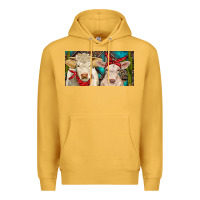 Mustard Charolais bull and calf Premium Hoodie - RanaPortraitStore