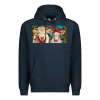 Navy Charolais bull and calf Premium Hoodie - RanaPortraitStore