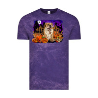 Cloud Purple Halloween english bulldog Vintage Tee - RanaPortraitStore