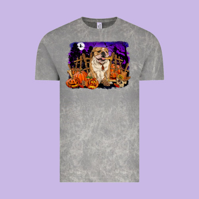 Halloween English Bulldog Vintage Tee Designed By Ranaportraitstore