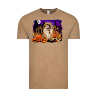 Vintage Coffee Halloween english bulldog Vintage Tee - RanaPortraitStore