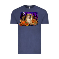 Vintage Denim Halloween english bulldog Vintage Tee - RanaPortraitStore