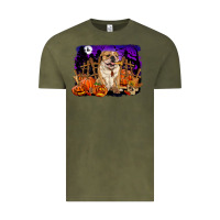 Vintage Olive Halloween english bulldog Vintage Tee - RanaPortraitStore
