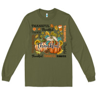 Army Green Thankful Long Sleeve Tee - texasbilliewilder